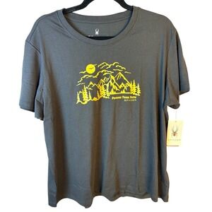Spyder Womens Pursue Your Path Mountain Graphic Tee Black 1X NWT